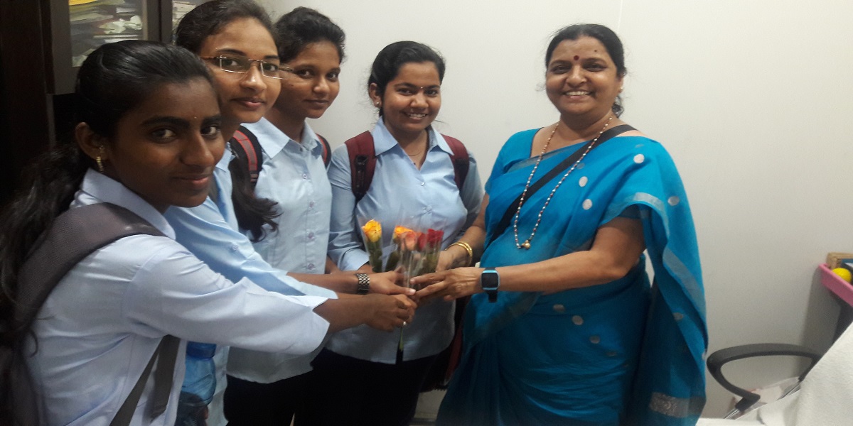 5th september 2019 Teacher day celebration by Prof. Dr. Mrs. C. S. Patil HoD Vice Principal with UG PG Students