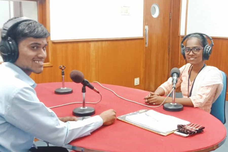 Om Pournima in recording of #AirNext at Akashwani Aurangabad