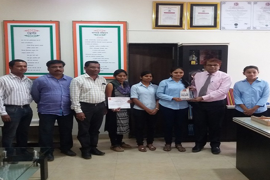 Felicitation of Student from Principal and Head of zoology dept. fro winning best poster presentation Award